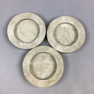 Set Of 3 Marble Cigar Ashtrays - 5”D